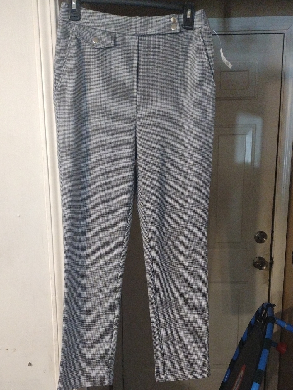 Cato Black and White Straight Leg Dress Pants
